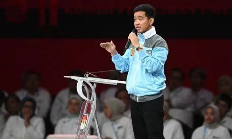 Gibran Rakabuming Raka dalam debat calon wakil presiden