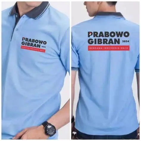 Desain Kaos Prabowo Gibran 2024 Desain kaos Prabowo Gibran warna biru muda