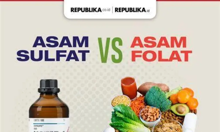 Tabel perbandingan asam folat dan asam sulfat