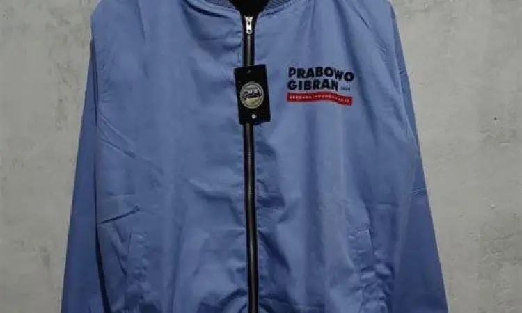 Jaket bomber biru langit prabowo gibran