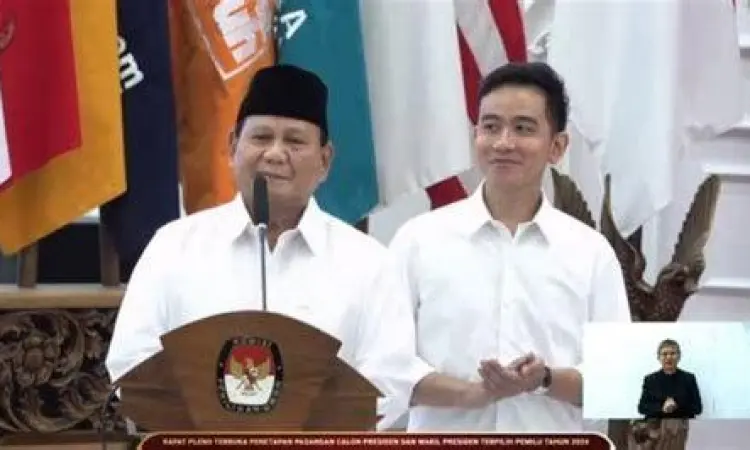 Prabowo Gibran menyampaikan pidato visi misi