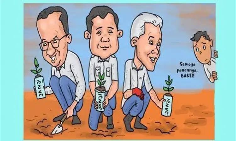 Ilustrasi animasi politik kreatif Indonesia