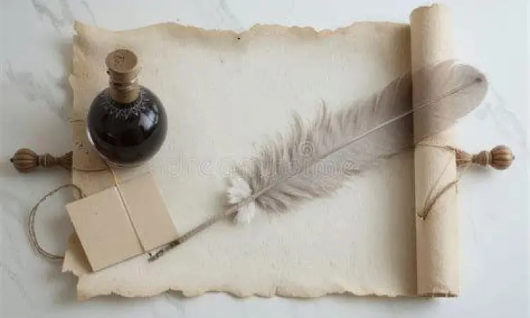 Seni Menulis Puisi Ilustrasi peralatan menulis klasik untuk puisi