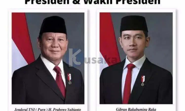 Poster resmi Prabowo Gibran menggunakan foto PNG