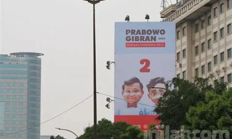 Contoh baliho besar menggunakan foto prabowo gibran kualitas tinggi