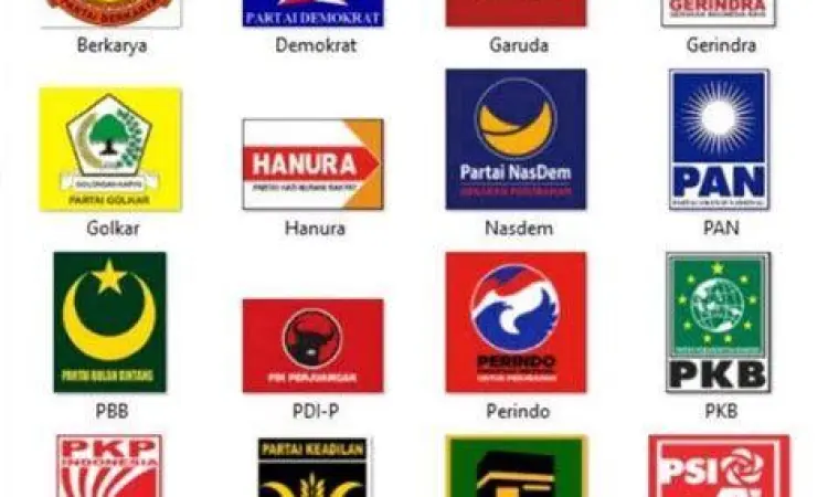 Bendera berbagai partai politik di Indonesia
