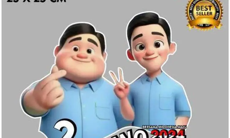 Desain stiker Prabowo Gibran gaya gemoy
