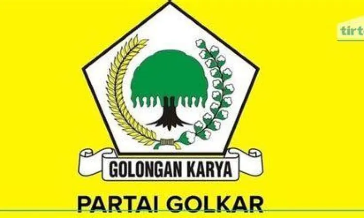 Ilustrasi logo Partai Golkar dan figur Gibran