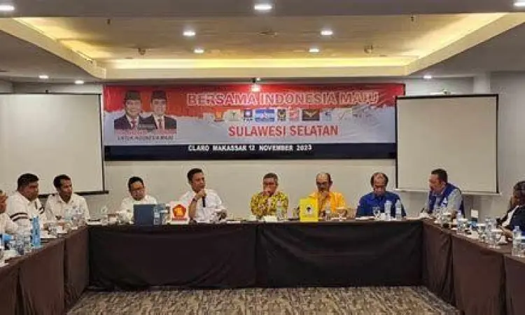 Deklarasi Koalisi Indonesia Maju Pimpinan partai politik pendukung Prabowo Gibran saat deklarasi