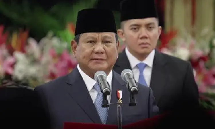 Suasana pelantikan menteri kabinet merah putih