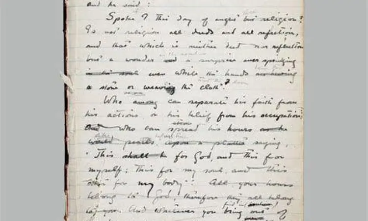 Naskah asli dan seni lukis karya Kahlil Gibran