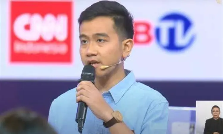 Gibran Rakabuming saat debat cawapres KPU