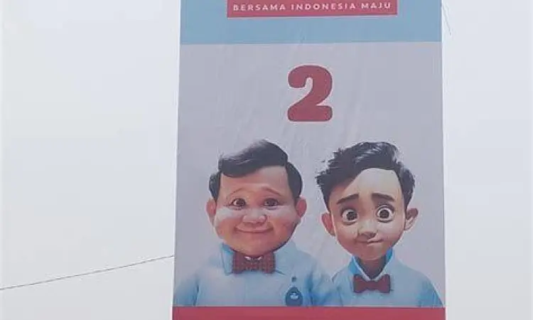 Desain baliho menggunakan foto Prabowo Gibran resolusi tinggi