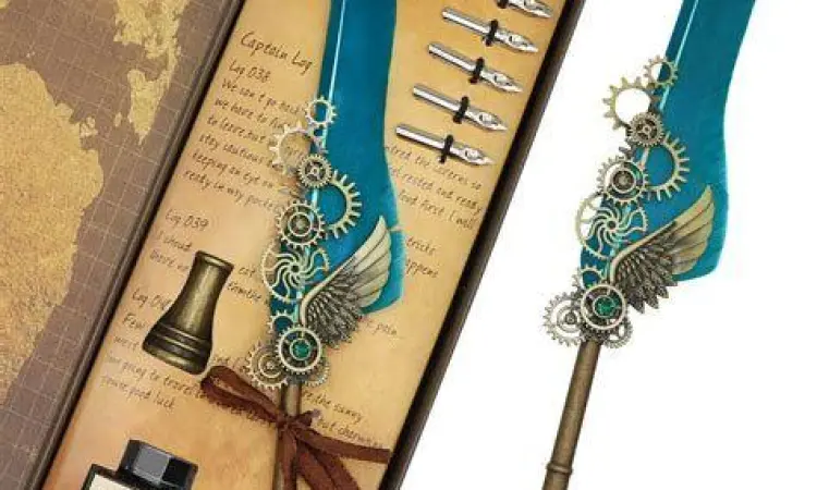 Seni Menulis Gibran Pena bulu dan kertas tua sebagai simbol puisi