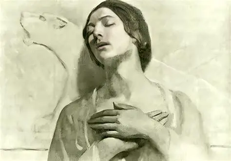 Seni Visual Kahlil Gibran Karya seni lukis Kahlil Gibran yang melambangkan kesedihan