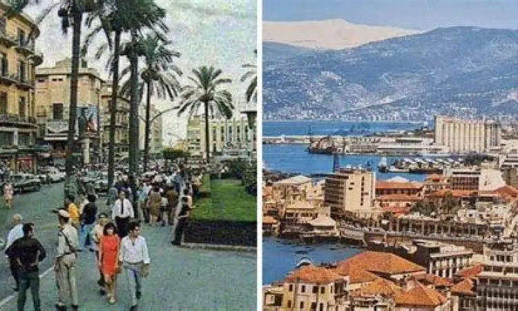 Pemandangan kota Beirut lama di awal abad ke-20