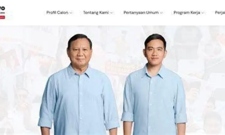 Interface Website Resmi Tampilan beranda website prabowo gibran