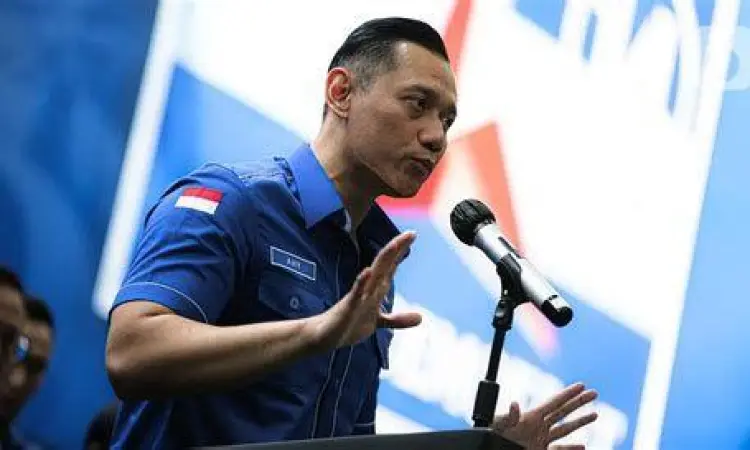 Kepemimpinan AHY AHY sedang memberikan pidato politik