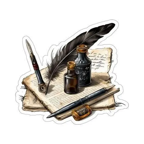 Proses Kreatif Gibran Ilustrasi penulisan sastra klasik dengan tinta