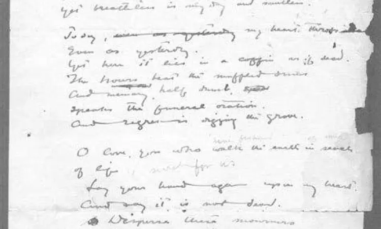 Manuskrip Gibran Manuskrip asli puisi Kahlil Gibran dalam bahasa Arab dan Inggris