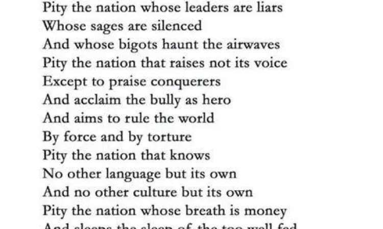 Manuskrip puisi Kahlil Gibran tentang bangsa