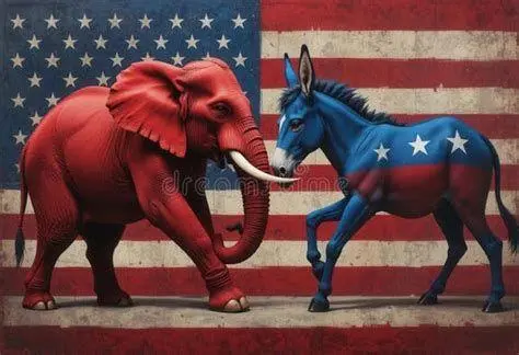 Divided Nation Concept Representasi visual bangsa yang terbelah