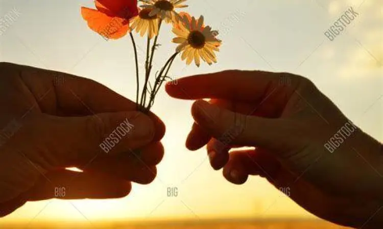 Seni Memberi Kahlil Gibran Tangan memberikan bunga sebagai simbol keikhlasan