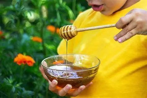 Cara Memberikan Madu Ibu memberikan madu kepada anaknya menggunakan sendok