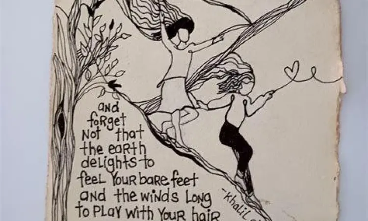 Sketsa artistik Kahlil Gibran tentang cinta dan kesedihan