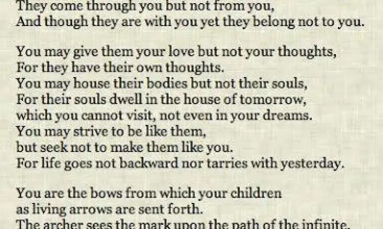 Khalil Gibran Quotes on Children Filosofi pengasuhan Khalil Gibran