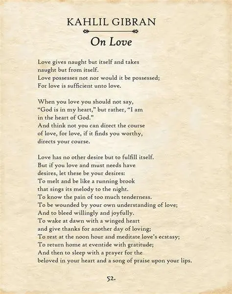 Filosofi Cinta Gibran Filosofi cinta Kahlil Gibran yang mendalam