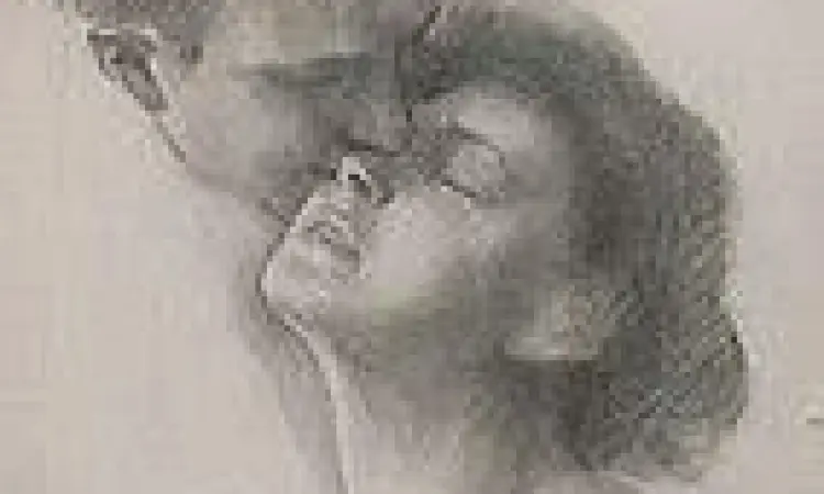 Sketsa awal karya Kahlil Gibran yang penuh simbolisme