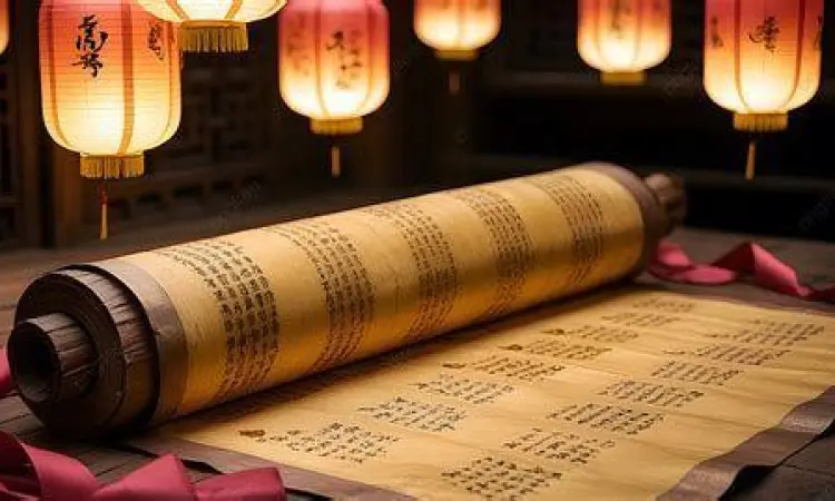 Gulungan kertas tua dan tinta yang melambangkan keabadian puisi