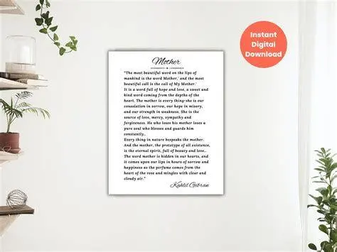 Kutipan Visual Kahlil Gibran Visualisasi kutipan Kahlil Gibran tentang ibu