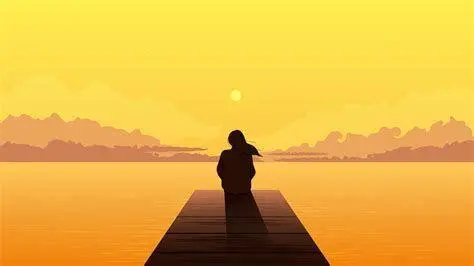 Refleksi di Tengah Kesendirian Siluet seseorang saat matahari terbenam