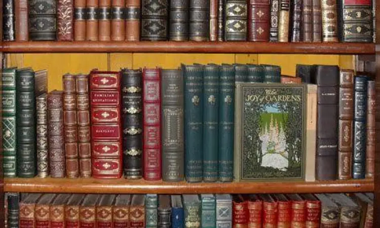 Perpustakaan klasik dengan buku filsafat