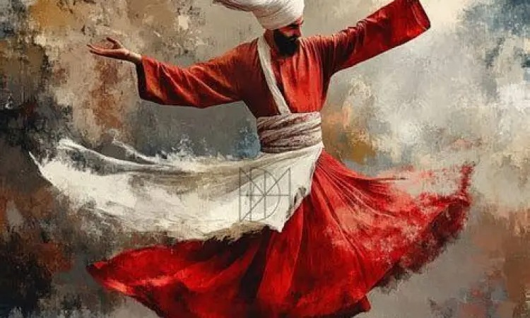 Ilustrasi meditasi spiritual sufi