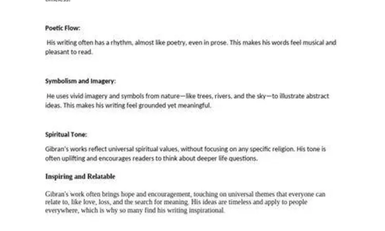 Gaya penulisan sastra Kahlil Gibran
