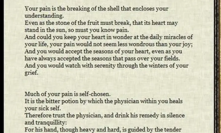 Filosofi Penderitaan Gibran Kutipan Kahlil Gibran tentang rasa sakit dan kebahagiaan