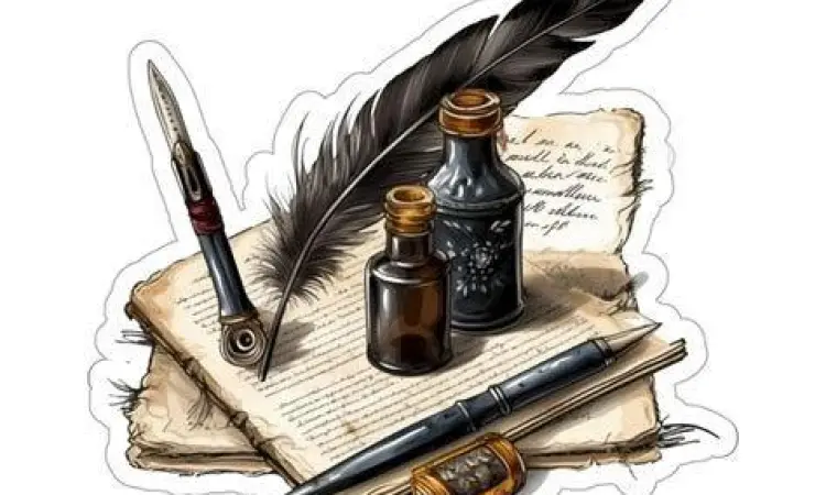 Pena bulu dan tinta sebagai simbol kepenulisan klasik