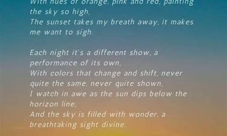 Suasana romantis saat matahari terbenam untuk puisi